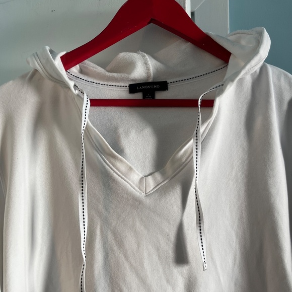Land’s End White Hooded Sweatshirt, L - Picture 4 of 9